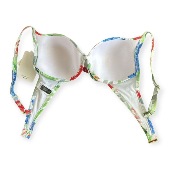 ATHENA Twist Padded Underwire Bikini Top in White Havana NEW - Picture 6 of 12